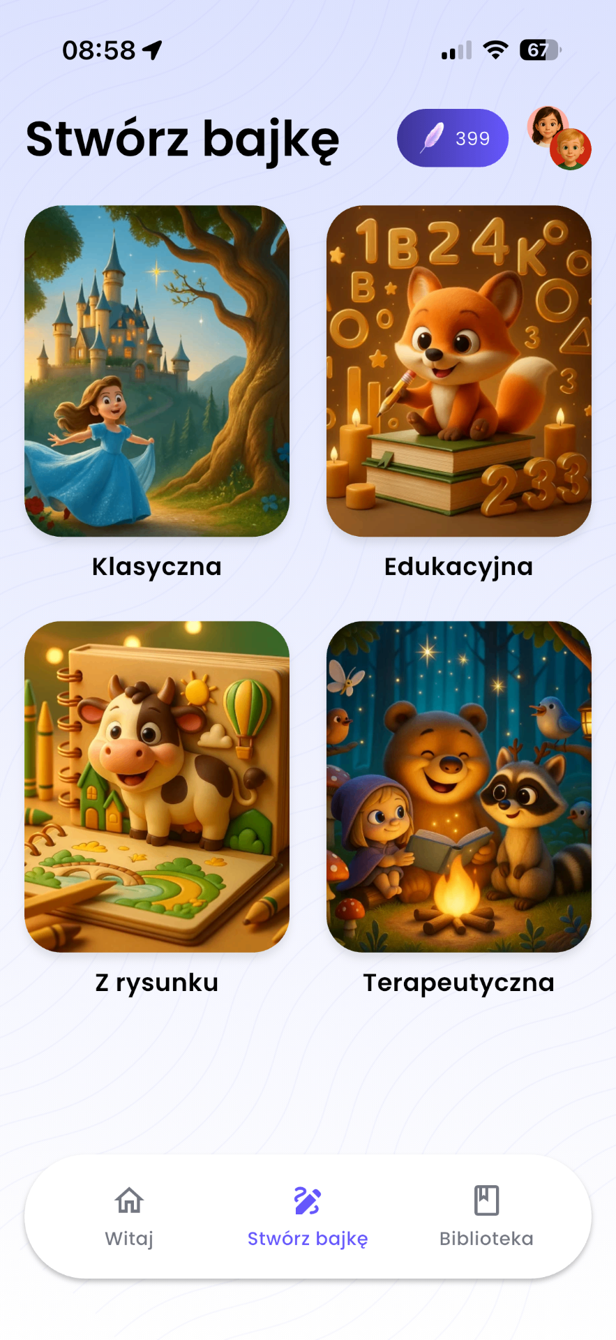 Wybór typu bajki